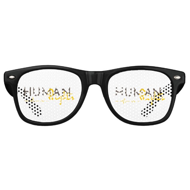 Gafas De Fiesta Retro Salvamento de los derechos humanos (Anverso)