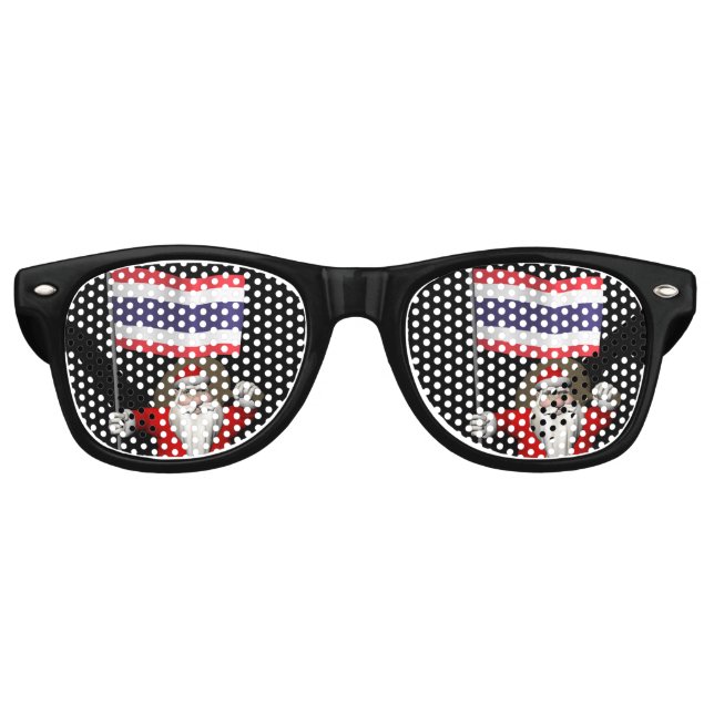 Gafas De Fiesta Retro Santa Claus Con Bandera De Tailandia (Anverso)