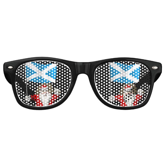 Gafas De Fiesta Retro Santa Claus Con El Fin De Escocia (Anverso)
