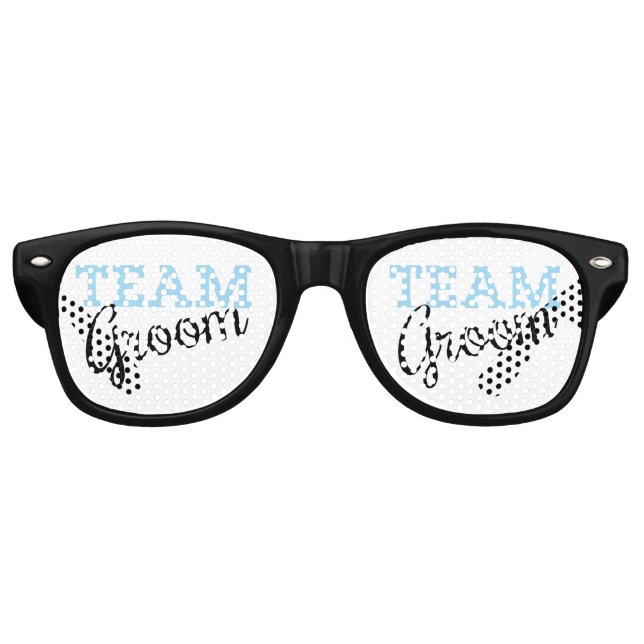Gafas De Fiesta Retro Script Team Groom (Anverso)