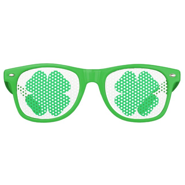Gafas De Fiesta Retro Shamrock del Día de San Patricio (Anverso)