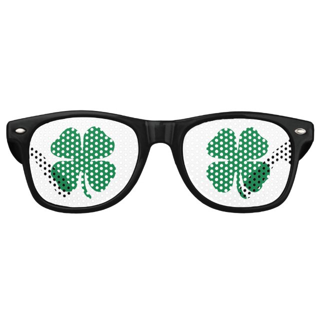 Gafas De Fiesta Retro Shamrock Luck Celebración del Día de San Patricio (Anverso)