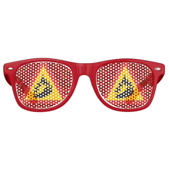 Gafas De Fiesta Retro Signo de peligro de pimienta caliente (Anverso)