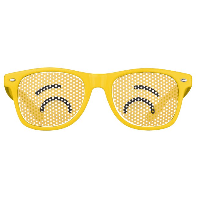 Gafas De Fiesta Retro Silbando cara con ojos sonrientes (Anverso)