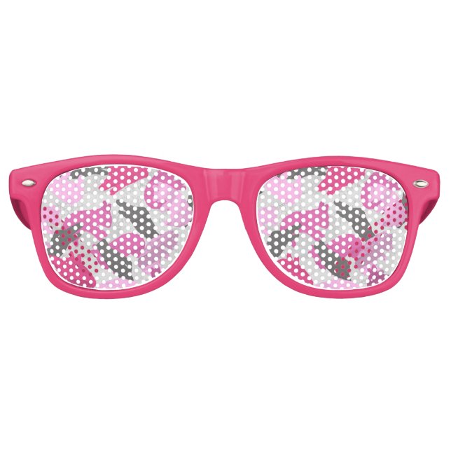 Gafas De Fiesta Retro Silhouette Animal Camouflage Pink (Anverso)