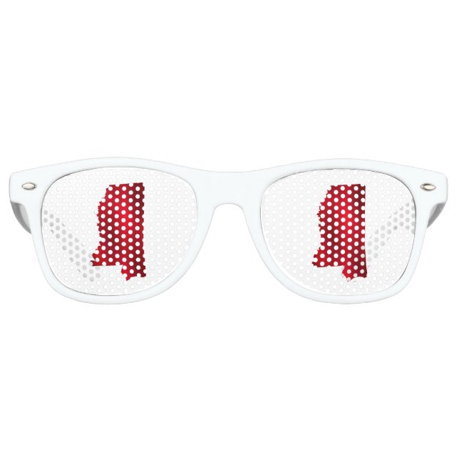 Gafas De Fiesta Retro Silhouette de Mapa Estatal de Misisipi (Anverso)