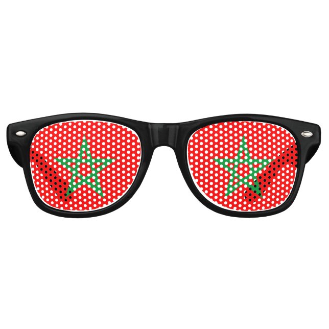 Gafas De Fiesta Retro símbolo de bandera de marruecos (Anverso)