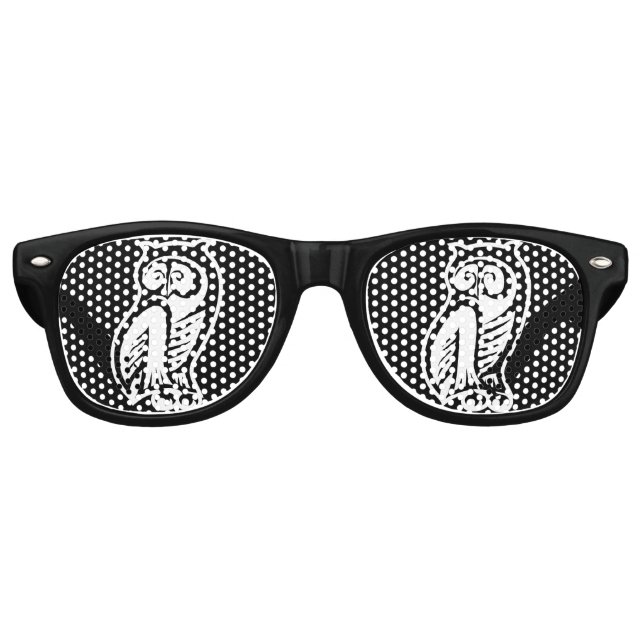 Gafas De Fiesta Retro Símbolo de búho blanco (Anverso)