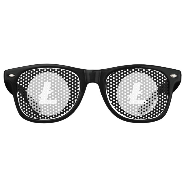 Gafas De Fiesta Retro Símbolo del logotipo de Litecografía Criptomoneda  (Anverso)