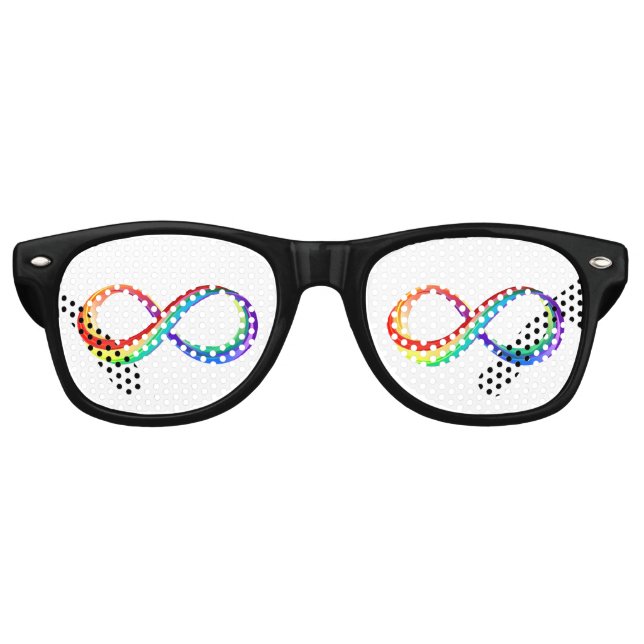 Gafas De Fiesta Retro Símbolo infinito arcoiris en capas (Anverso)