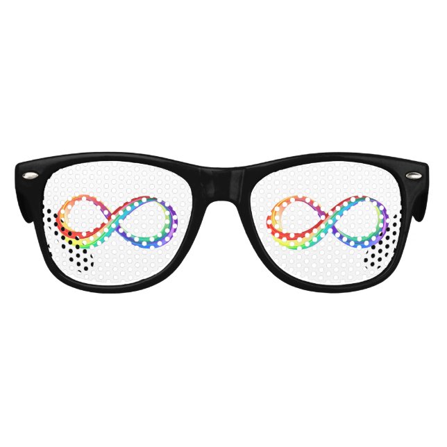 Gafas De Fiesta Retro Símbolo infinito arcoiris en capas (Anverso)
