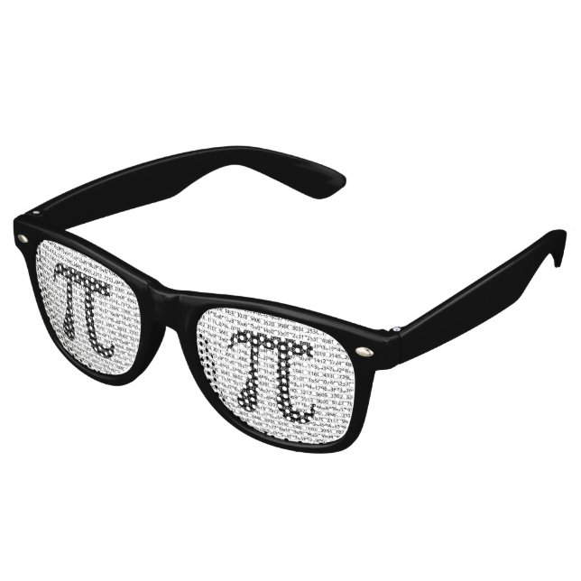 Gafas De Fiesta Retro Símbolo matemático del día pi del número negro ori (Ángulo)