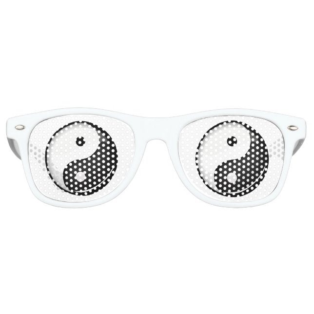 Gafas De Fiesta Retro Símbolo Yin Yang redondo brillante (Anverso)