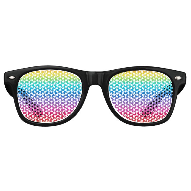 Gafas De Fiesta Retro Sirenita arcoiris colorida (Anverso)