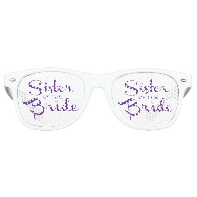 Gafas De Fiesta Retro Síster Retro Script Purple (Anverso)