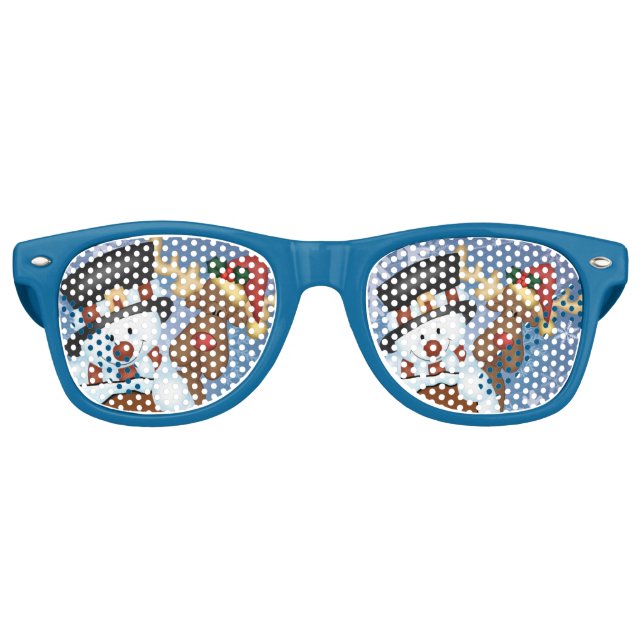 Gafas De Fiesta Retro Snowman (Anverso)