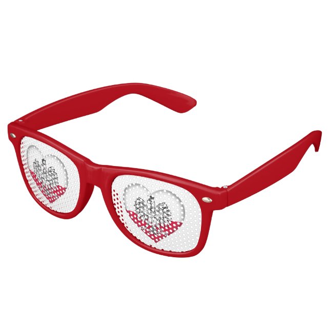 Gafas De Fiesta Retro Sombras de Amor Polaco (Ángulo)