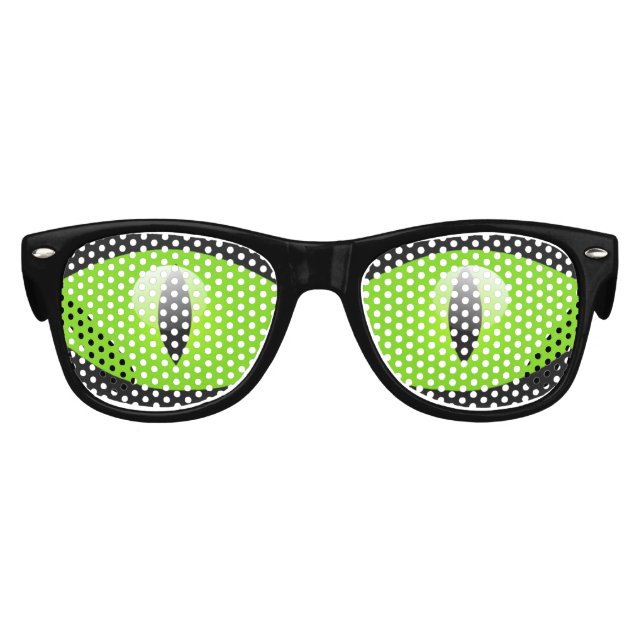 Gafas De Fiesta Retro Sombras de Fiesta de gatos verdes (Anverso)