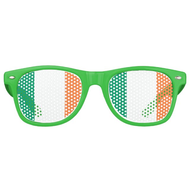 Gafas De Fiesta Retro Sombras de Fiestas de bandera irlandesa (Anverso)