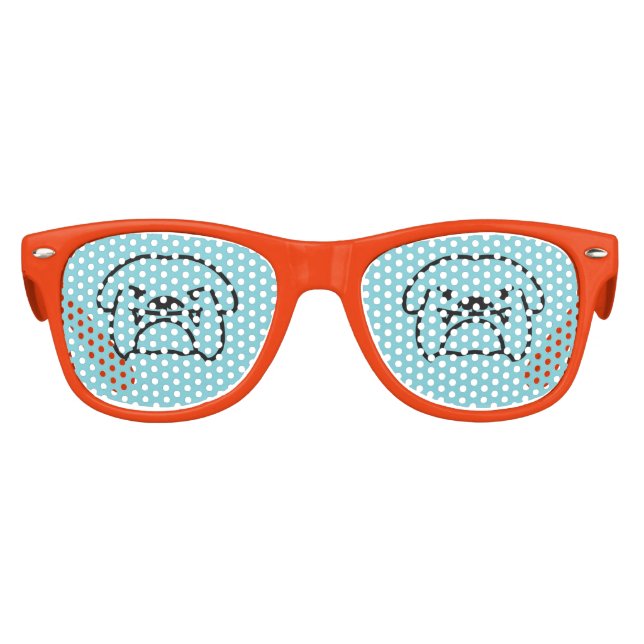 Gafas De Fiesta Retro Sombras de fiestas de perros bulldog ingleses (Anverso)