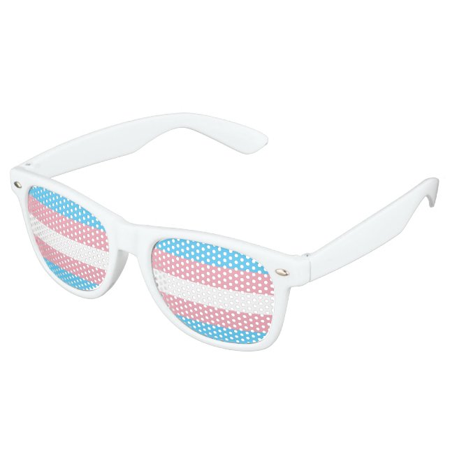 Gafas De Fiesta Retro Sombras de la bandera del orgullo transgénero Fies (Ángulo)