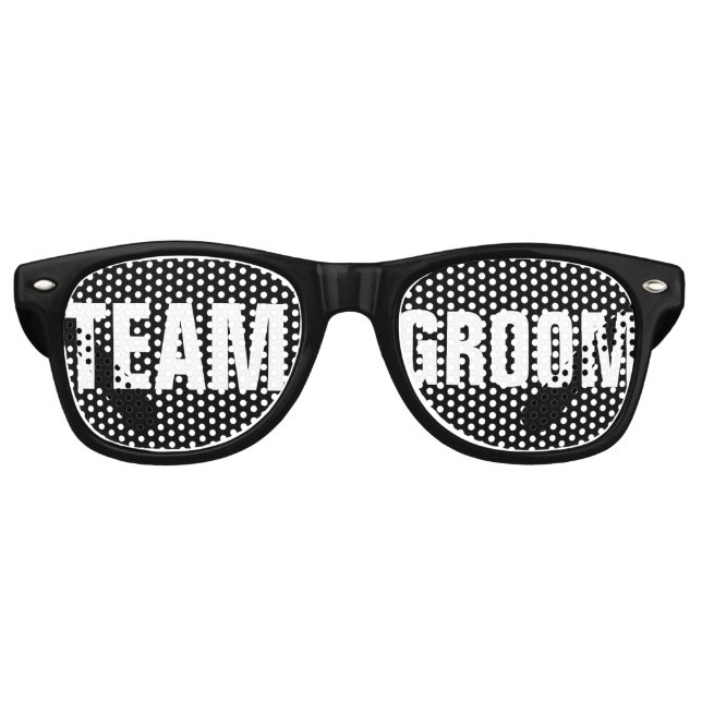 Gafas De Fiesta Retro Sombros de fiesta de Team Groom (Anverso)