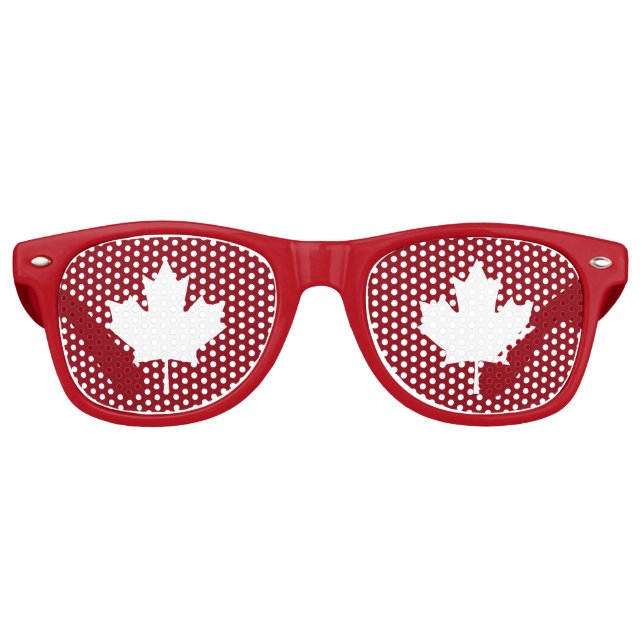 Gafas De Fiesta Retro Sombros de Fiestas de hojas de arce de Canadá (Anverso)