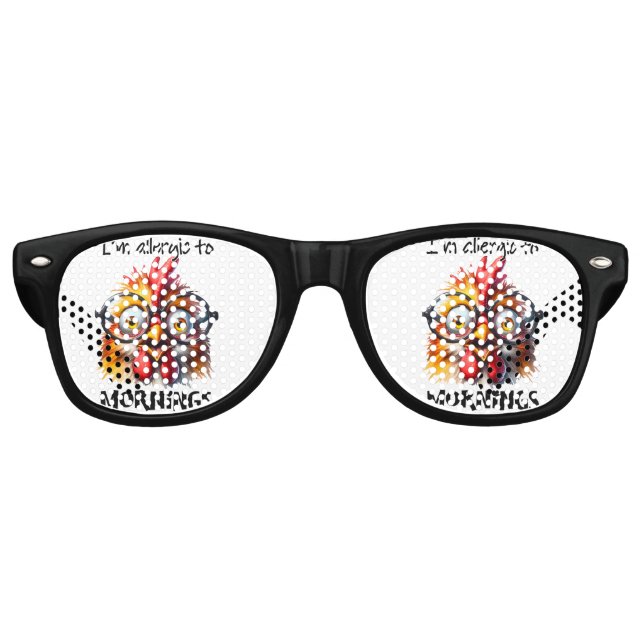 Gafas De Fiesta Retro ¡Soy alérgico a las mañanas! (Anverso)