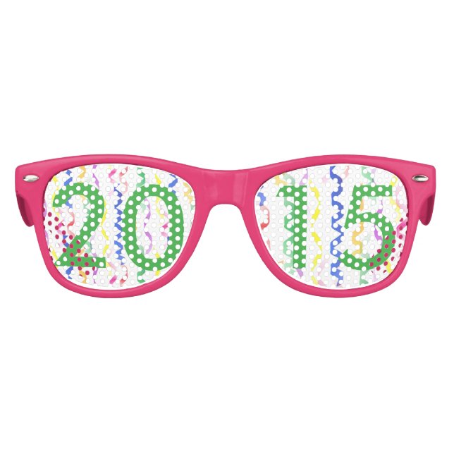 Gafas De Fiesta Retro Streamers de Año Nuevo 2015 (Anverso)