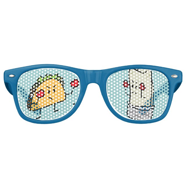 Gafas De Fiesta Retro Taco vs Burrito (Anverso)