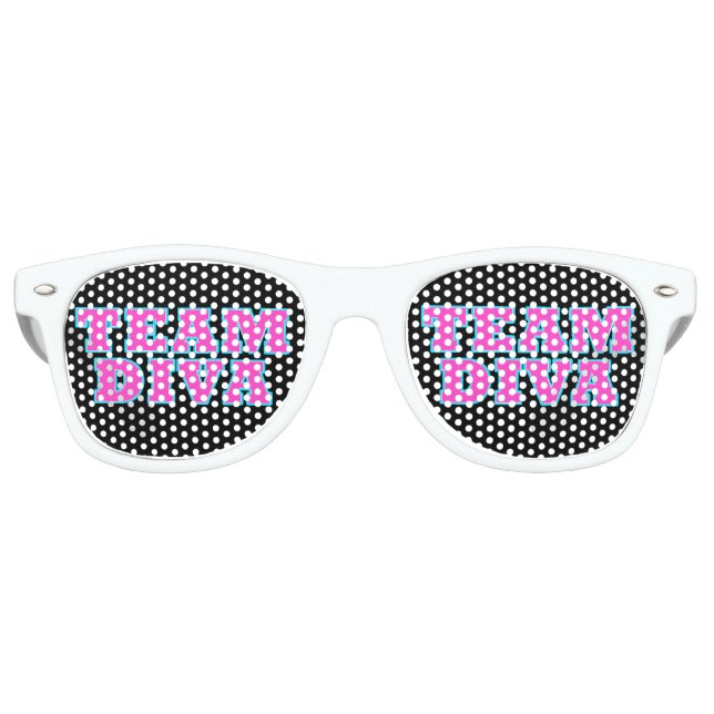 Gafas De Fiesta Retro "Team Diva" (Anverso)
