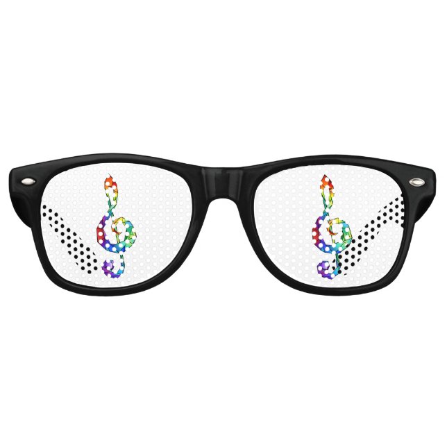 Gafas De Fiesta Retro Tecla musical arcoiris tremendo clef (Anverso)