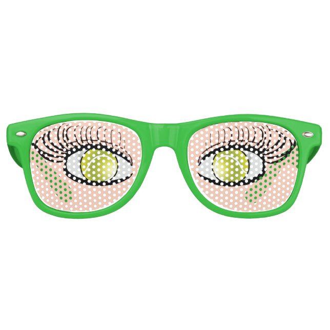 Gafas De Fiesta Retro Tennis Ball Ojos Divertidos Ventiladores (Anverso)