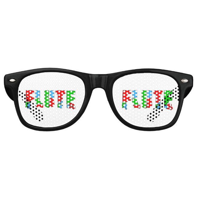 Gafas De Fiesta Retro Texto de mosaico de flautas (Anverso)