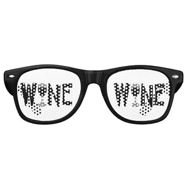 Gafas De Fiesta Retro Texto de vidrio de vino (Anverso)