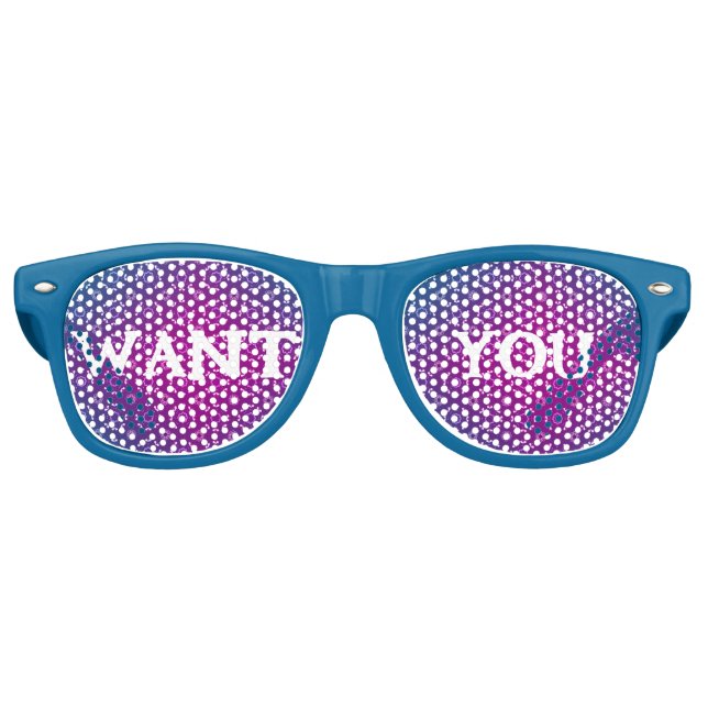 Gafas De Fiesta Retro Texto personalizado  (Anverso)