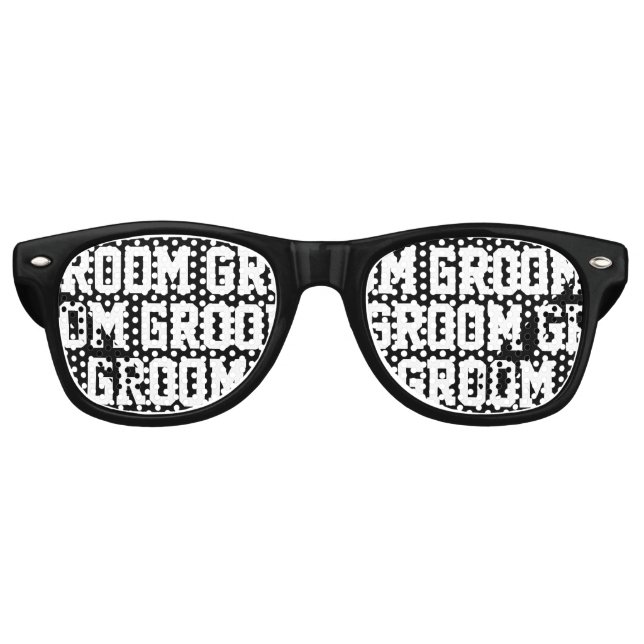 Gafas De Fiesta Retro Tonos fiestas de Groom | Gracioso apoyo de una sol (Anverso)