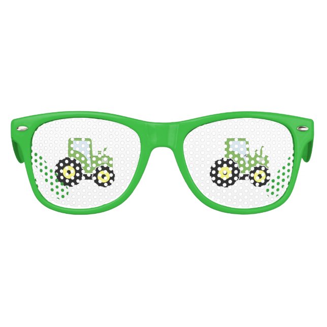 Gafas De Fiesta Retro tractor de juguete verde (Anverso)