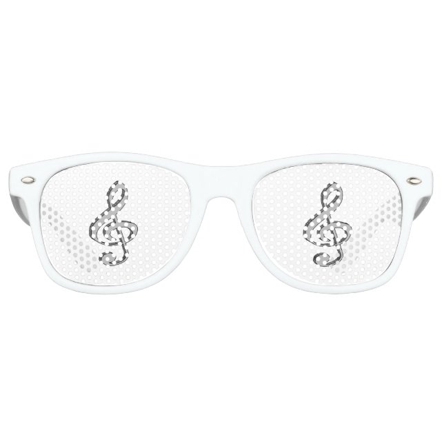 Gafas De Fiesta Retro Treble Clef In 3D (Anverso)