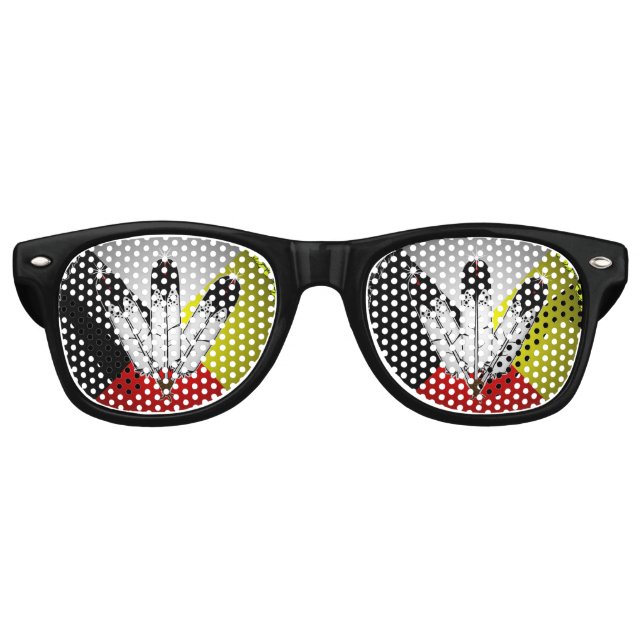 Gafas De Fiesta Retro Tres plumas (Anverso)