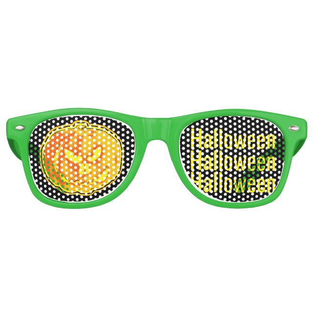 Gafas De Fiesta Retro Triple Halloween de Jack O Lantern (Anverso)