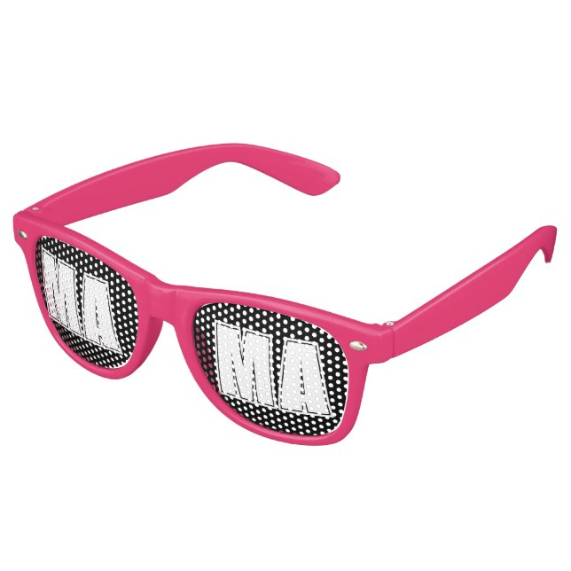 Gafas De Fiesta Retro Tu texto - ejemplo: MAMA (Ángulo)