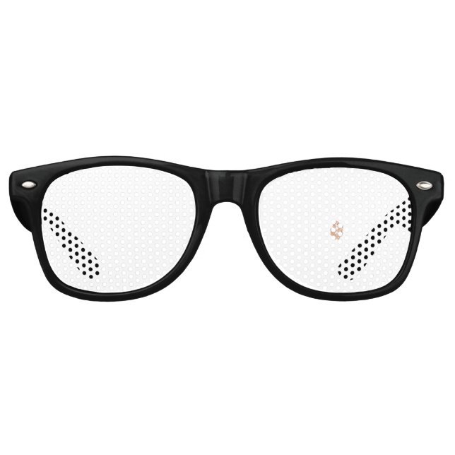 Gafas De Fiesta Retro Un diseño simétrico con un fondo geométrico marrón (Anverso)