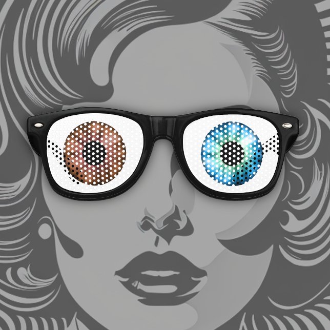 Gafas De Fiesta Retro ¡Un Ojo Azul y un Ojo Marrón! (Subido por el creador)