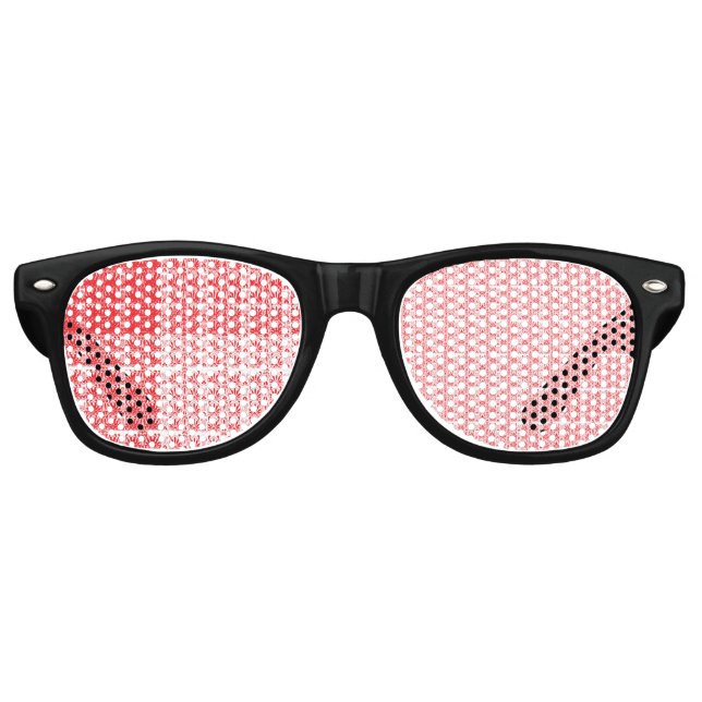 Gafas De Fiesta Retro Una rosa roja vibrante con caídas suaves sobre (Anverso)