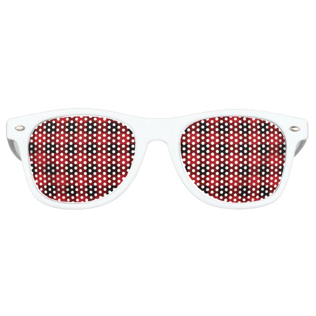 Gafas De Fiesta Retro vacaciones de invierno rústicas cuadros de búfalo  (Anverso)