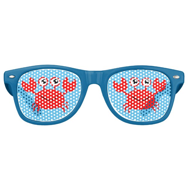 Gafas De Fiesta Retro Vacaciones Red Crab Happy Beach (Anverso)