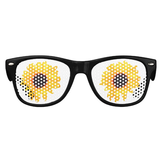 Gafas De Fiesta Retro Veo Sunflowers Naranja Amarillo Negro 4Sara (Anverso)