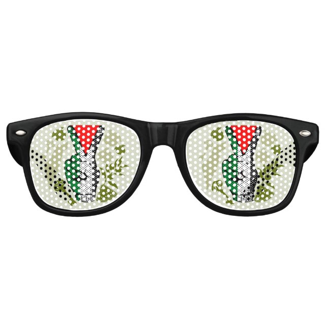 Gafas De Fiesta Retro Victory Sign Hand Resistance Red Triangle Symbol (Anverso)