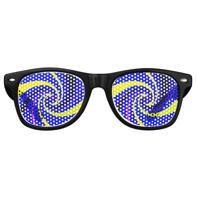 Gafas De Fiesta Retro Vórtice azul (Anverso)